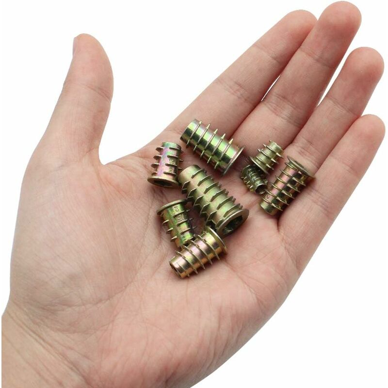230 pcs Zinc Alloy Hex Threaded Insert Nuts Threaded Insert Nuts External Thread M4 M5 M6 M8 For Wood Furniture Nut