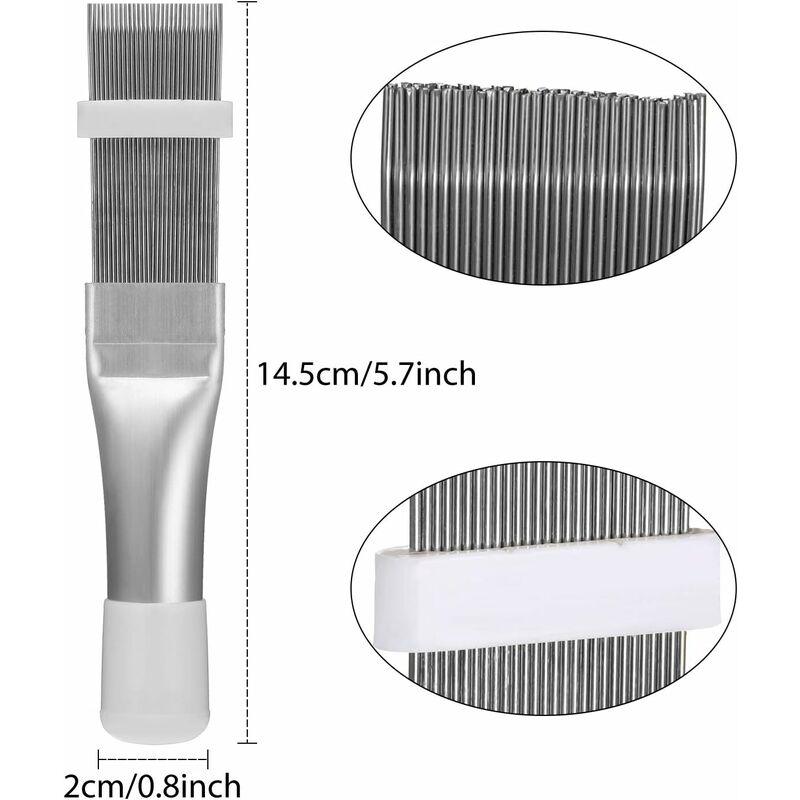 3 pcs Air Conditioner Condenser Cleaning Brush, Stainless Steel Air Conditioner Fin Cleaner, Refrigerator Coil Cleaning