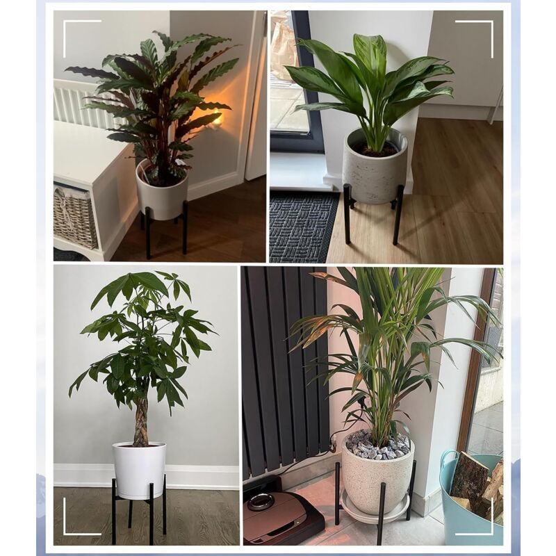 Plant Stand, Simple Style Metal Plant Shelf, Indoor And Outdoor Flower Pot Holder Adjustable Width For 20-30Cm Pots