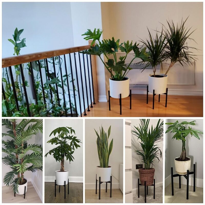 Plant Stand, Simple Style Metal Plant Shelf, Indoor And Outdoor Flower Pot Holder Adjustable Width For 20-30Cm Pots