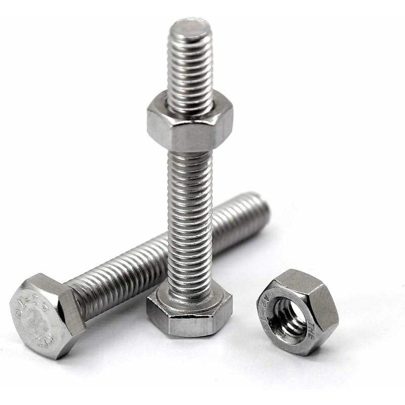 M6 X 50Mm 20 pcs 304 Stainless Steel Hexagon Socket Head Cap Bolts Outside Corner Hexagon Screw,Hex Bolts And Nuts Set