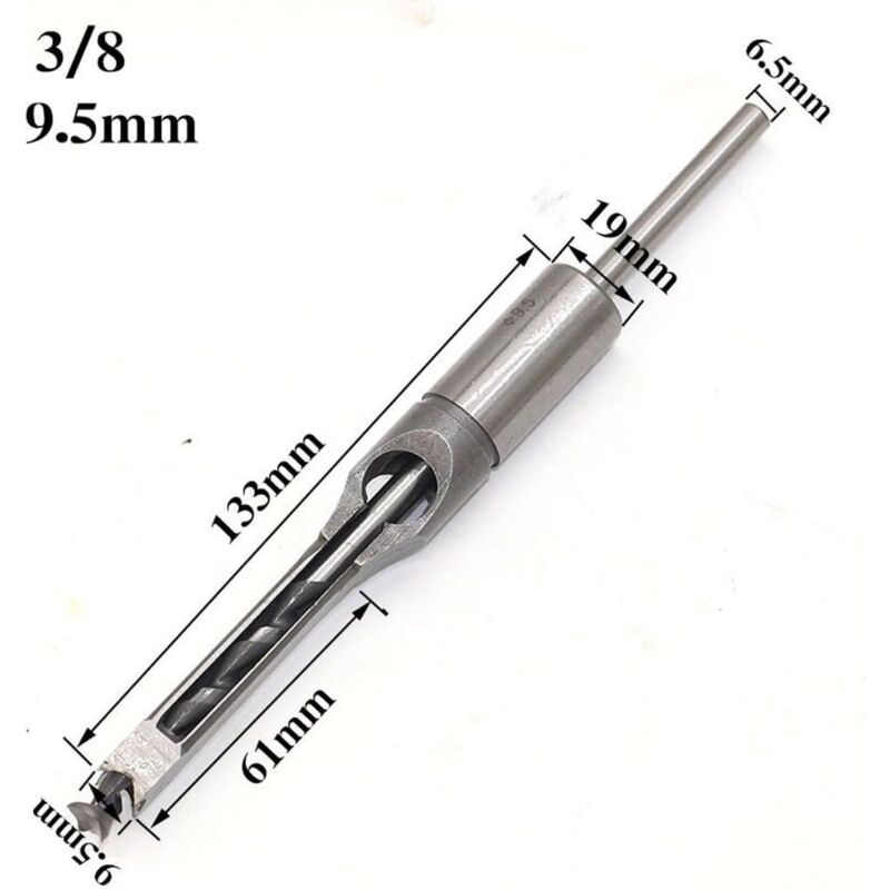 4 pcs Chisel Set Square Hole Drill Bits, Steel Hollow Chisel Woodworking Tools Set (1/4-1/2-5/16-3/8 Inch)