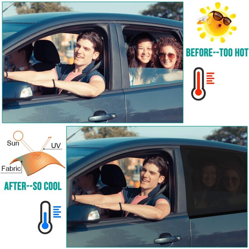 Baby Car Sun Shade, 2 Pieces Car Sun Sock By Blocking Uv Rays By Protecting Car Sun From Children And Pets (Black) (Xl)