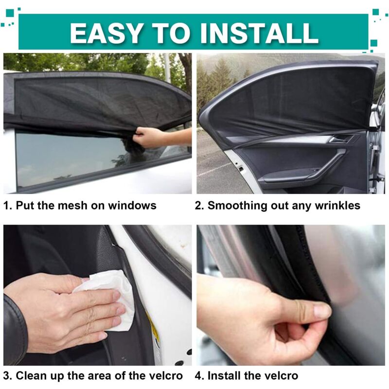 Baby Car Sun Shade, 2 Pieces Car Sun Sock By Blocking Uv Rays By Protecting Car Sun From Children And Pets (Black) (Xl)