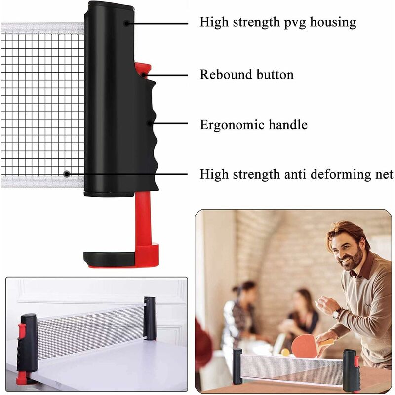 Retractable Table Tennis Net, Portable Table Tennis Net Stand, Perfect For Ping Pong Table, Desk, Dining Table,