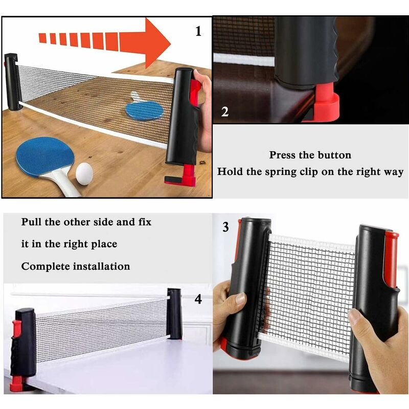 Retractable Table Tennis Net, Portable Table Tennis Net Stand, Perfect For Ping Pong Table, Desk, Dining Table,