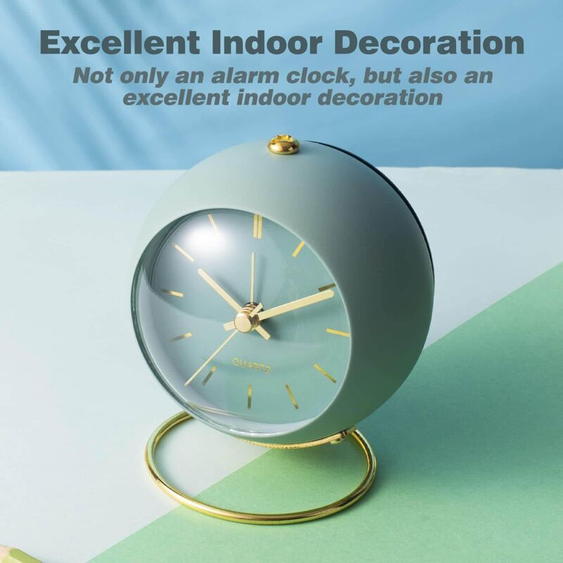 Retro Non-Ticking Analog Alarm Clock With Night Light, Silent, Easy Operation And Loud Alarm, Gift For Mom On Mother'S