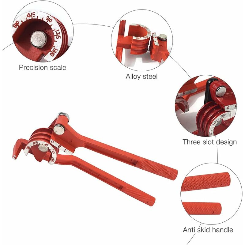 Tube Bender, 3 In 1 Tube Bender 6Mm/8Mm/10Mm Copper Tube Bender Copper Tube Cutter 180° Heavy Duty Manual Tube Bender