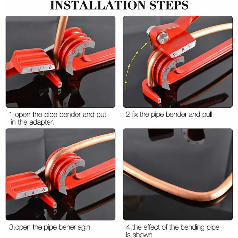 Tube Bender, 3 In 1 Tube Bender 6Mm/8Mm/10Mm Copper Tube Bender Copper Tube Cutter 180° Heavy Duty Manual Tube Bender