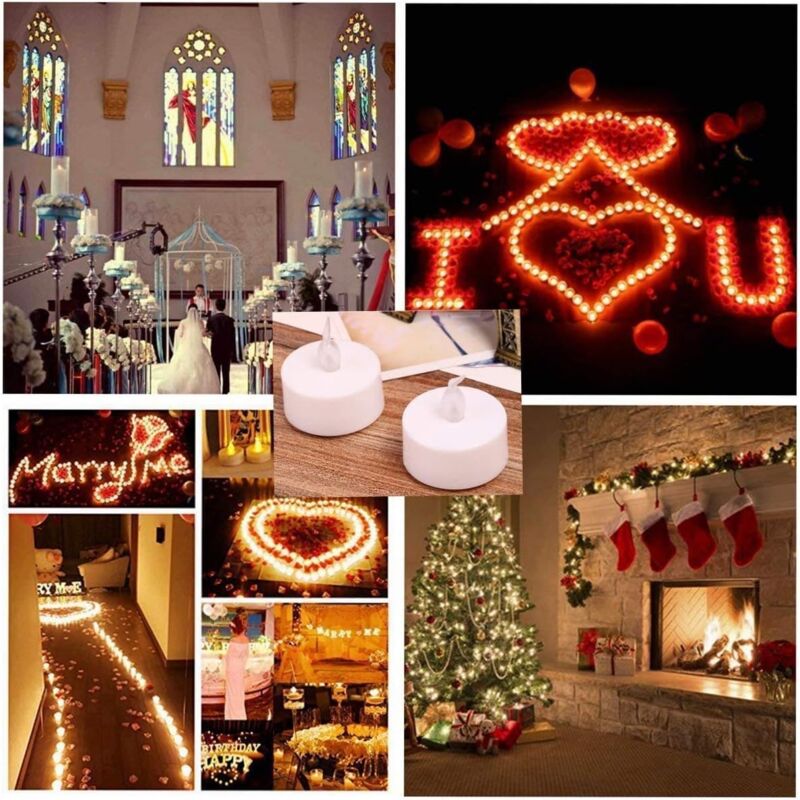 24 LED Flameless Tea Light Candles - Realistic & Bright, Battery Operated - Long Lasting For Wedding, Holiday, Party