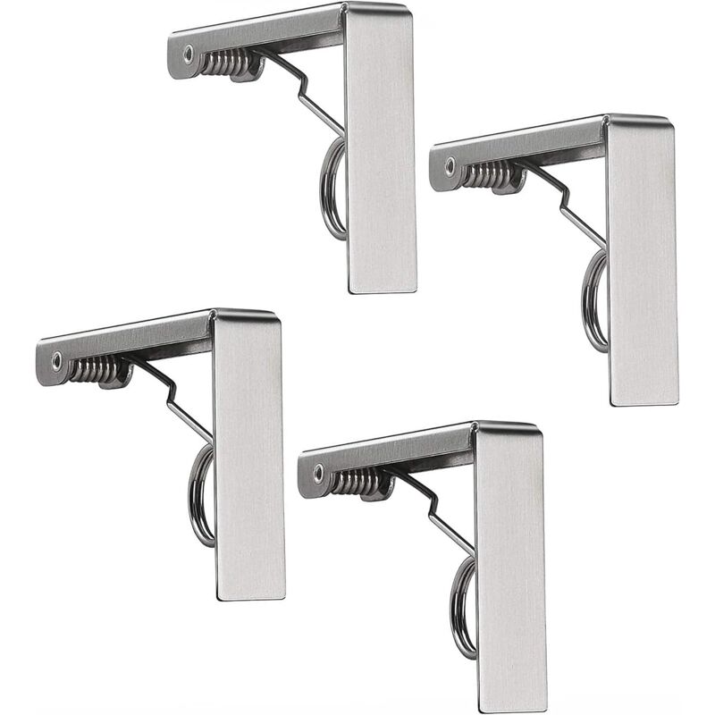 4 pcs Tablecloth Clips Set Stainless Steel Tablecloth Clips Anti-Slip Spring Loaded Tablecloth Holder