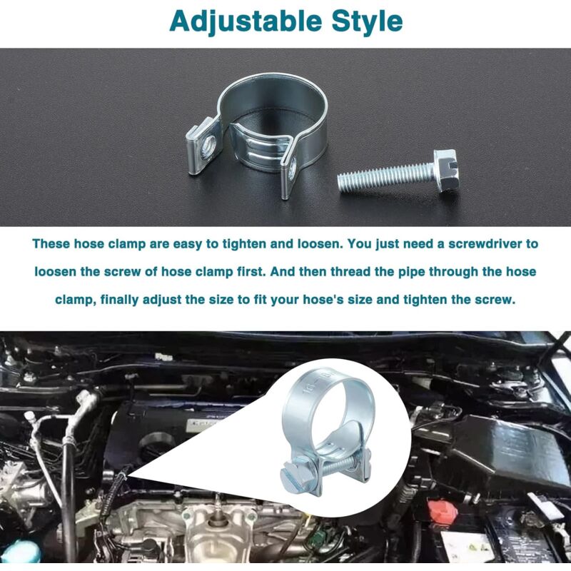 60 pcs Galvanized Silicone Fuel Hose Clamps