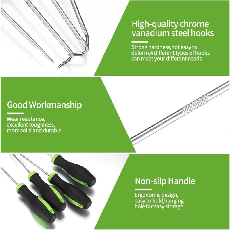 8 Pieces Precision Mechanics Pick And Screwdriver Set, Long Reach Hooks, Pick And Hook, Precision Picks And Hooks,