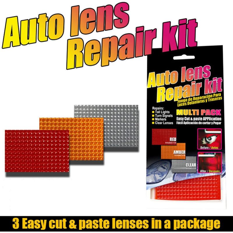 Auto Lens Repair Kit Multi-Pack Car Lights Crack Repair Film Headlight Taillight Repair Tools 3 pcs Comes With Light