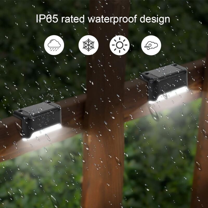 Waterproof Solar Fence Light, Solar Deck Light, Stair Light, Ip65 LED Solar Garden Lights For Patio Stair Fences (Warm