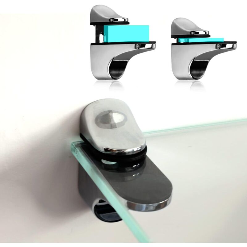 2-Piece Adjustable Glass Shelf Bracket, Support For 5-21Mm Thickness Wood/Glass Shelves