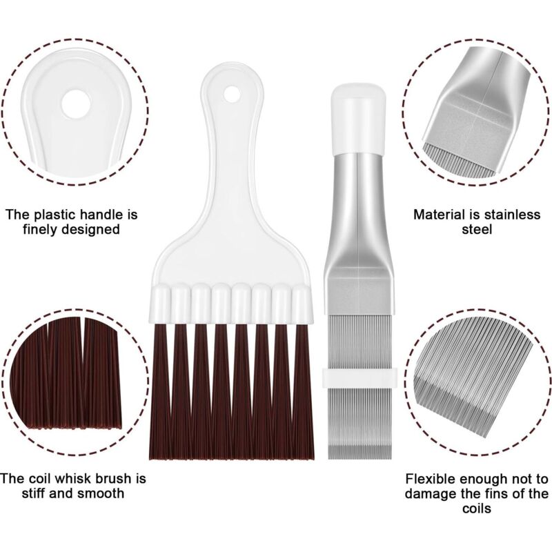 2 pcs Air Conditioner Condenser Fin Comb, Fin Cleaning Brush Air Conditioner Fin Cleaner Refrigerator Coil Cleaning