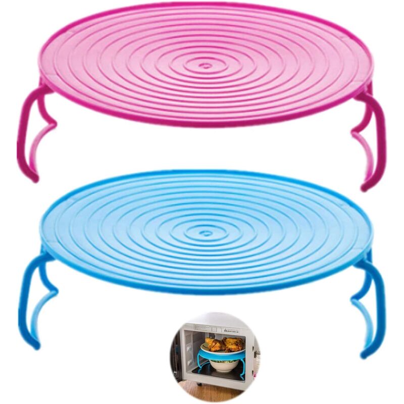 ROund Tray Steamer Rack Double Layer Steamer Rack Multifunctional Plastic Cooking Tray Holder Tray Rack Microwave Oven
