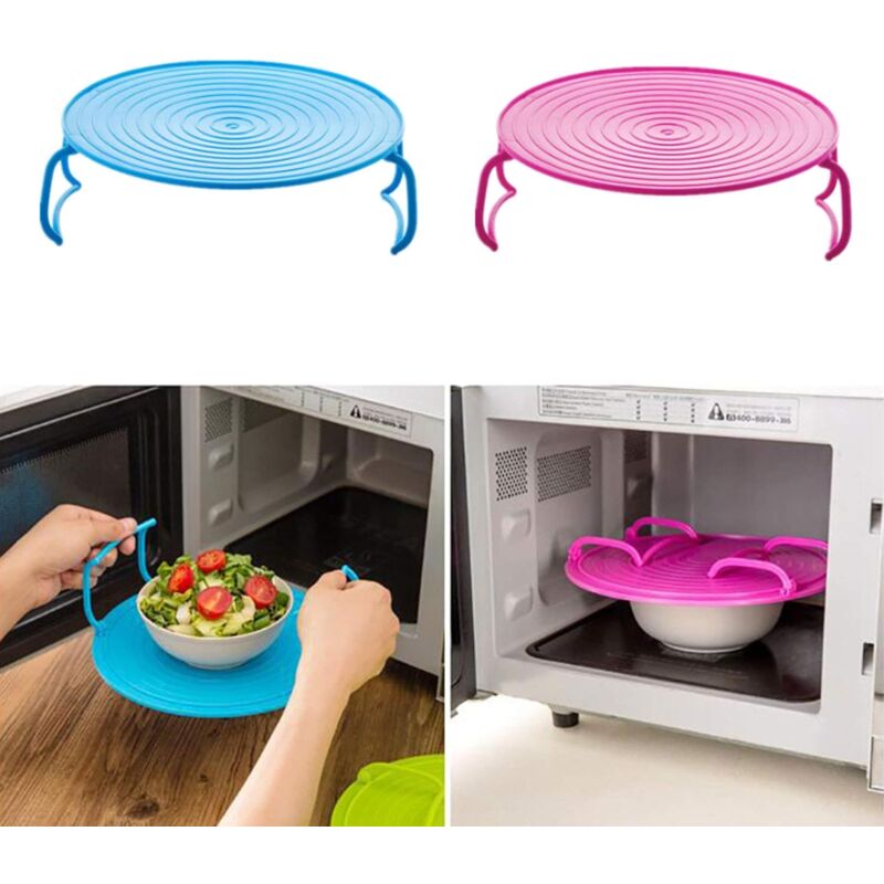 ROund Tray Steamer Rack Double Layer Steamer Rack Multifunctional Plastic Cooking Tray Holder Tray Rack Microwave Oven