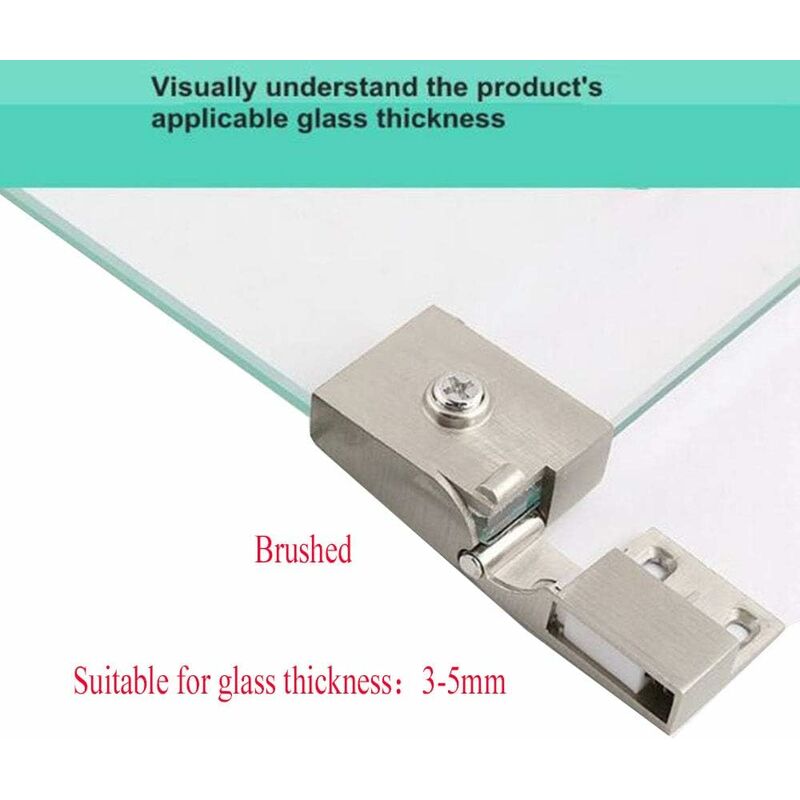 1 Pair Frameless Glass Door Hinges, Side Recessed Glass Cabinets, Shower Door Hinges, Furniture Glass Cabinet And Door