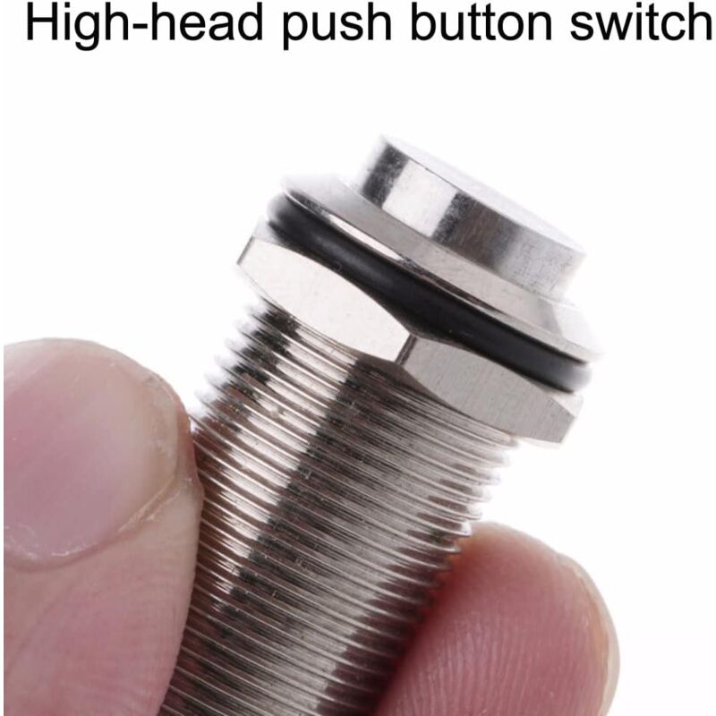 4 pcs 12Mm 3A 12V/24V/125V/250V Ac Self-Locking Waterproof Push Button Switch Nickel Plated Copper On Off Push Button