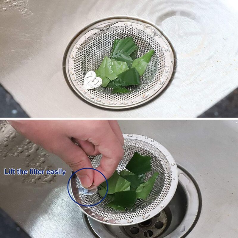 2 pcs Heart Shape Kitchen Sink Filter, Stainless Steel Sink Filter, Sink Grid, Kitchen Sink Stopper, Drain Stopper