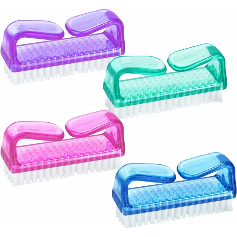 Handle Nail Brushes - 4 pcs Plastic Nail Cleaning Brushes - Scrub Brushes For Cleaning Nails