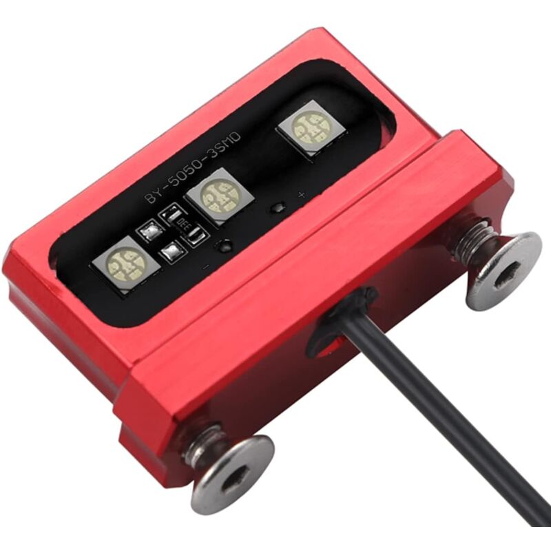 1Pc Cnc Motorcycle License Plate Light, Universal 12V Motorcycle LED Rear Brake Tail Light Lamp, White Light, Aluminum