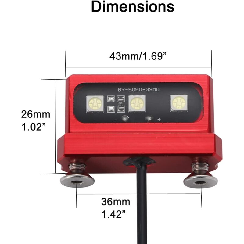 1Pc Cnc Motorcycle License Plate Light, Universal 12V Motorcycle LED Rear Brake Tail Light Lamp, White Light, Aluminum