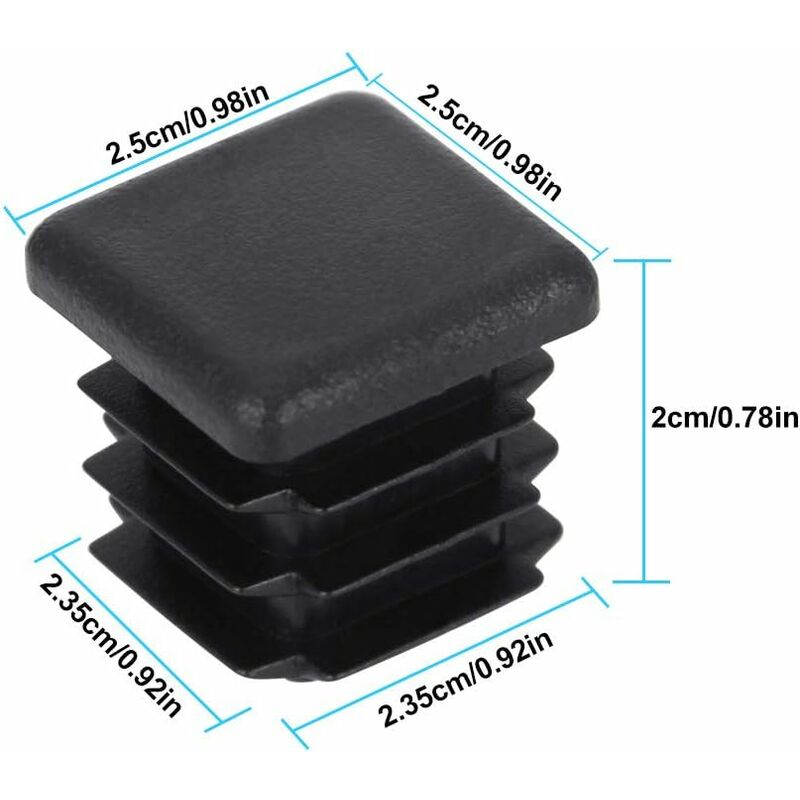Decareta 20 pcs Chair Leg Cap, Square Pipe Cap, Plastic Square Post Cap For Furniture Feet Trampoline Cabinet Shelf
