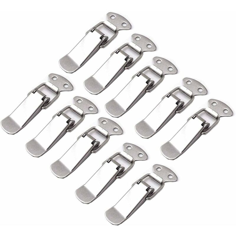 10 pcs Spring Loaded Toggle Latch Stainless Steel Lever Catch Drawer Hardware For Toolbox Suitcase And Chest