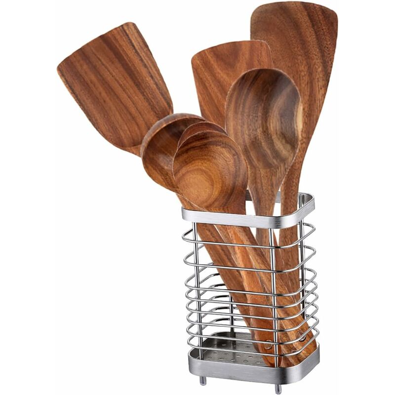 Stainless Steel Kitchen Utensil Holder, Cutlery Holder, Utensil Rack, Countertop Organizer, Restaurant Accessories