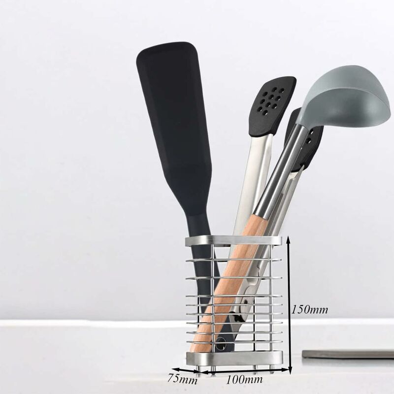 Stainless Steel Kitchen Utensil Holder, Cutlery Holder, Utensil Rack, Countertop Organizer, Restaurant Accessories