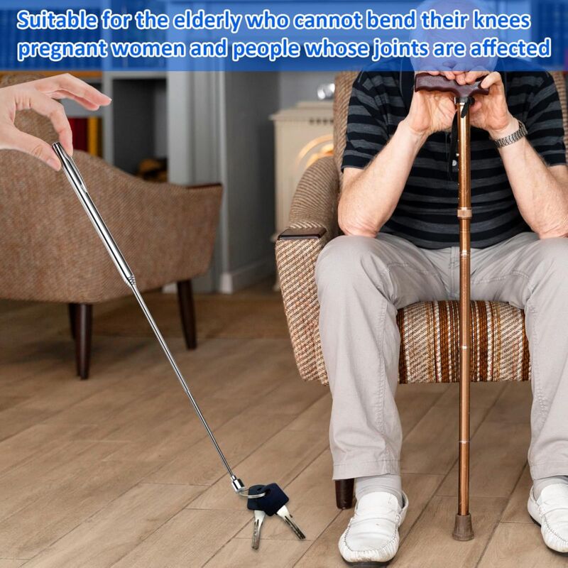 2 Pack Telescopic Magnetic Pick Up Tools With Pocket Clip, 0.7Kg Extendable Metal Magnetic Grabber Tools For Picking Up