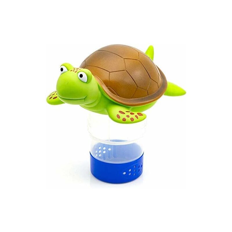 Premium Floating Pet Chlorine Dispenser For Chemical Tablets Compatible With 3" Tabs Bromine Holder (Turtle)