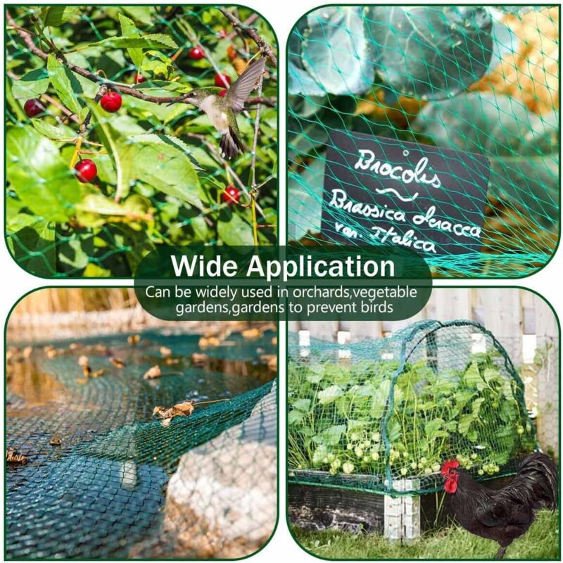 Chicken Netting, 2 Pieces Anti Bird Netting, 4M X 10M Bird Netting, Fruit Tree Netting, Protective Netting, Protect
