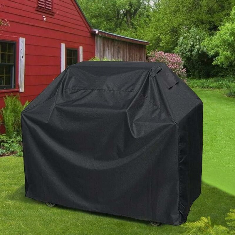 Bbq Cover, Waterproof Anti-Uv Barbecue Cover 210D Oxford Cloth Bbq Protective Cover Grill Cover - 170 61 117Cm, Black