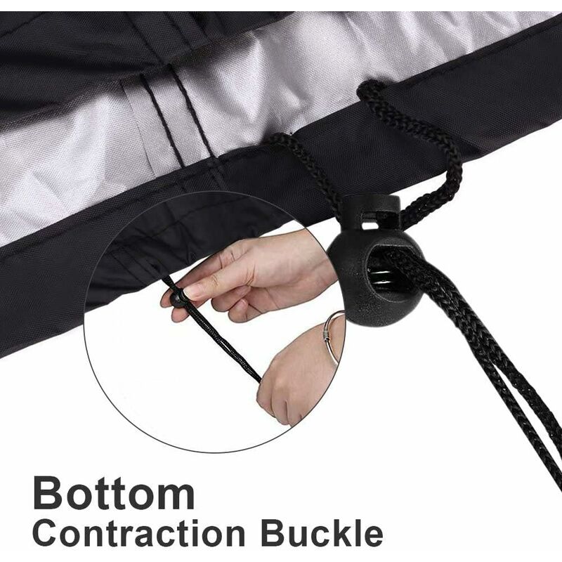 Bbq Cover, Waterproof Anti-Uv Barbecue Cover 210D Oxford Cloth Bbq Protective Cover Grill Cover - 170 61 117Cm, Black