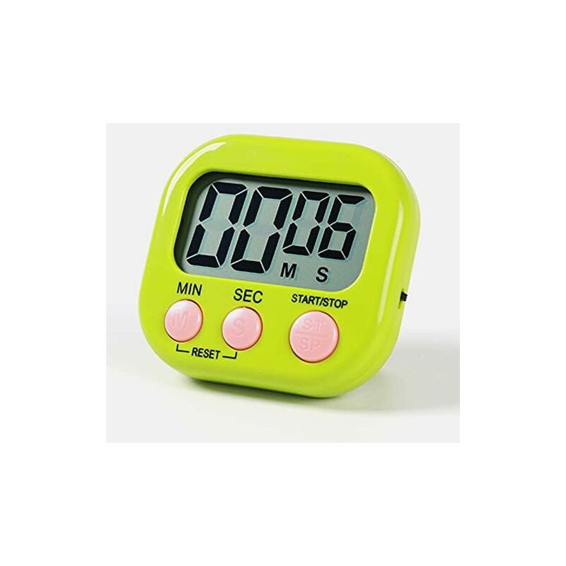 Magnetic Kitchen Timer With Large Lcd Display, Timers For Cooking, Study, Loud Alarm And Countdown Green