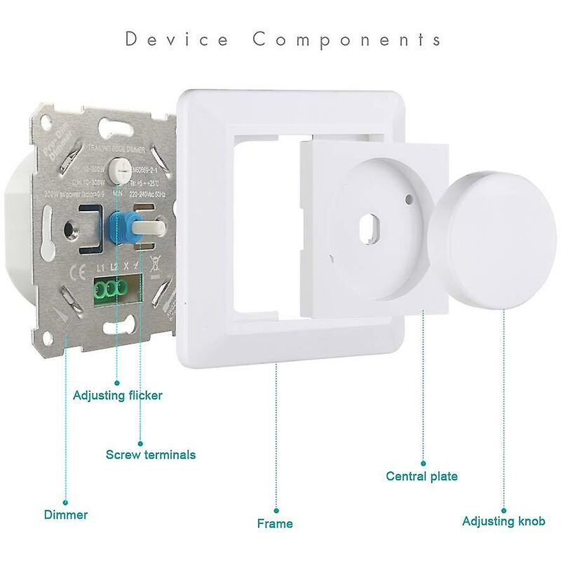 Light LED Dimmer Switch,220-240V 5-200W Smart Button Switches And Dimmers Light LED Dimmer Switch