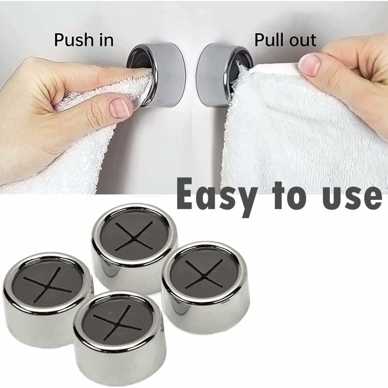 6 Pack Dishcloth Holders, ROund Self Adhesive Hooks, Kitchen Hooks, Suction Cup Towel Rack For Bathroom, Wardrobe And