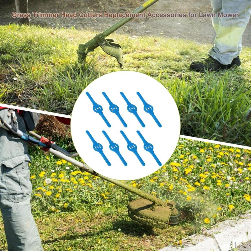 8 pcs Plastic Trimmer Replacement Blades For Grass Trimmer Plastic Lawn Mower Blades, Grass Trimmer Brush Cutter Grass