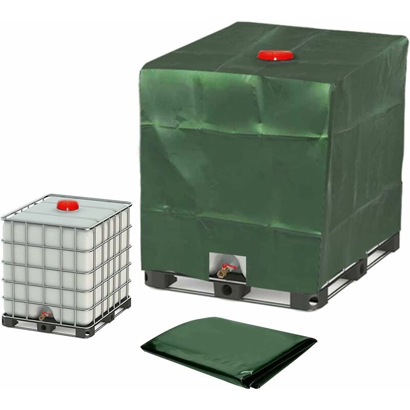 1000L Ibc Tank Cover, Water Tank Cover, Tank Protective Cover, Dustproof Tank Cover, Green 120 X 100 X 116 Cm