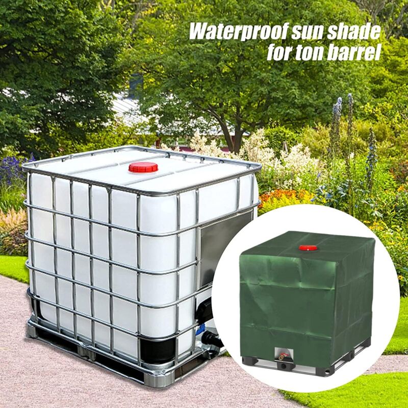 1000L Ibc Tank Cover, Water Tank Cover, Tank Protective Cover, Dustproof Tank Cover, Green 120 X 100 X 116 Cm