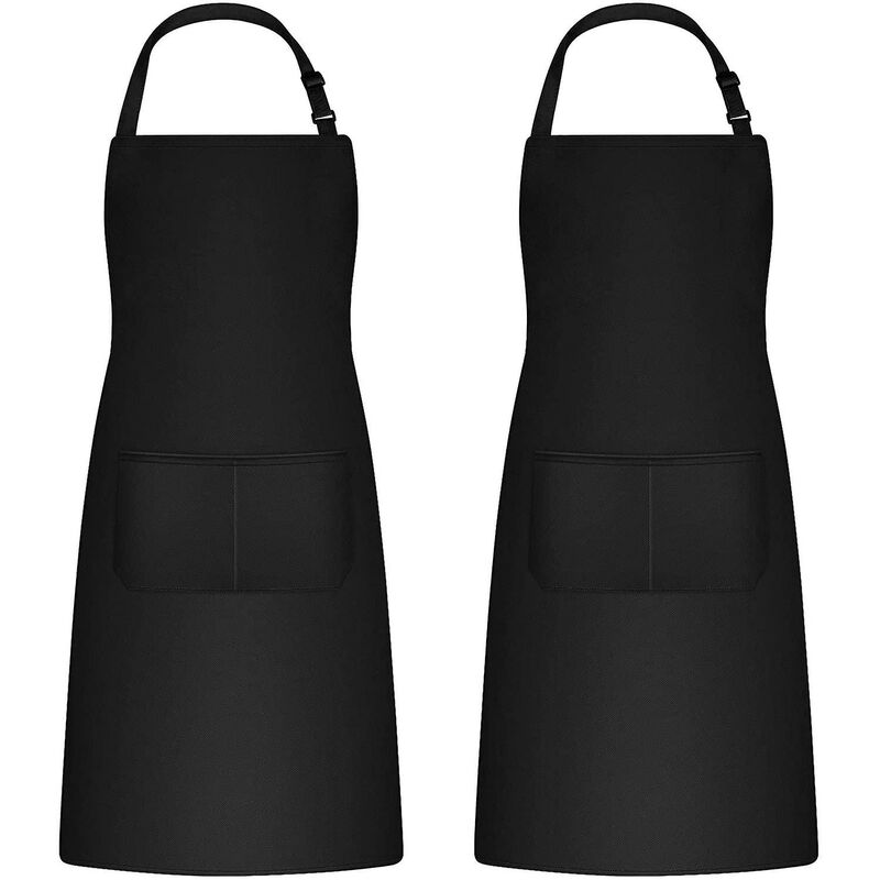 2 Pieces Kitchen Aprons For Men Women, Household Apron Tool Holder Aprons With 2 Pockets For Bbq, Adjustable Adult