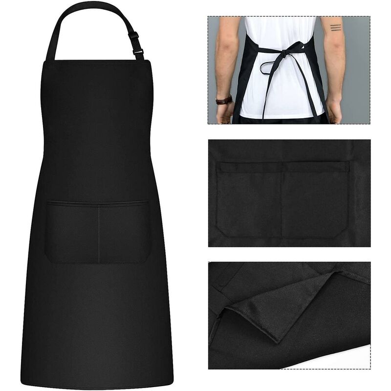 2 Pieces Kitchen Aprons For Men Women, Household Apron Tool Holder Aprons With 2 Pockets For Bbq, Adjustable Adult