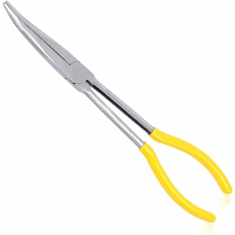 25 Degree Angled Long Nose Pliers - 11" - Long Reach - Jaws