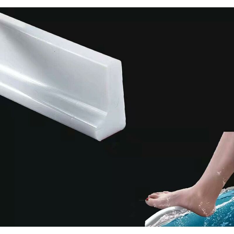 2M/78In Silicone Shower Threshold Water Barrier, Wet ROom Floor Water Barrier, Bathroom Water DAm, Shower Sealing