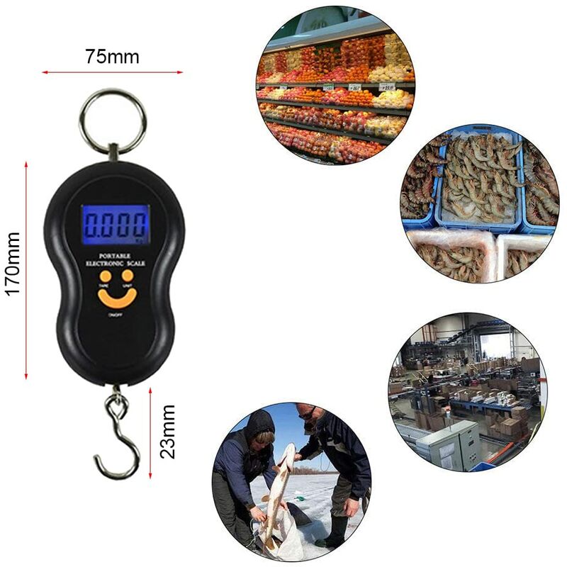 Luggage Scale Fishing Scale Hanging Scale Electronic Scale Maximum 50 Kg For Fishing, Suitcase Scale, Travel, Home Use,