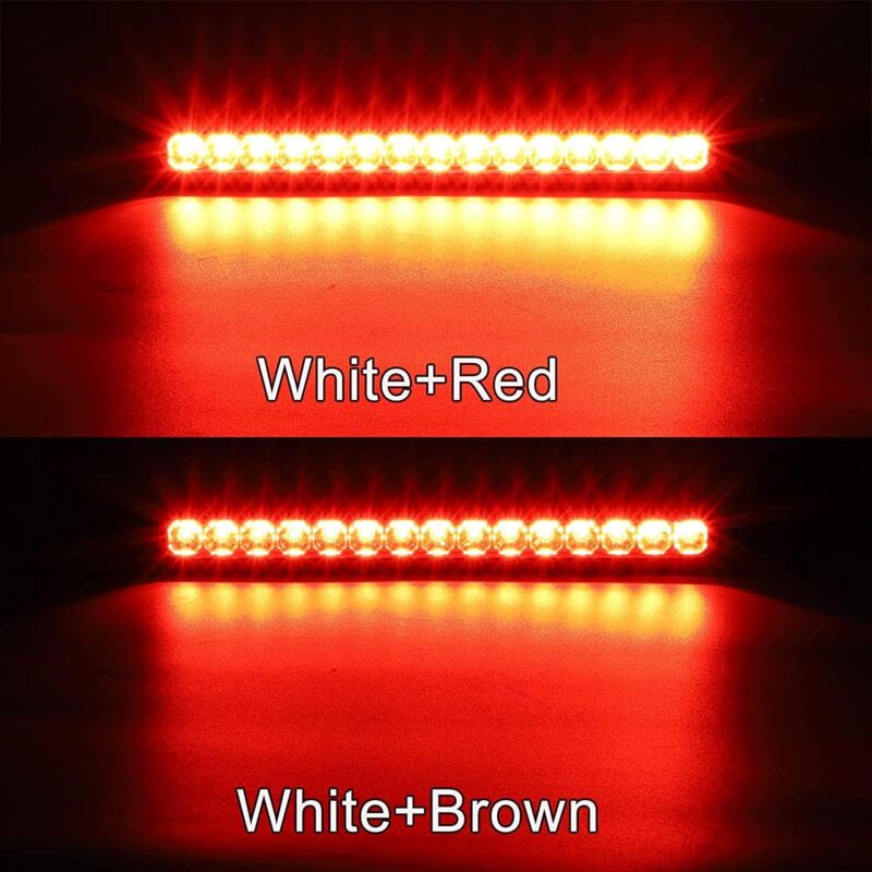 2 pcs 12-24V 15 LED Trailer Brake Tail Light Bar Waterproof Rear Lights Running Lights Identification Light For Offroad